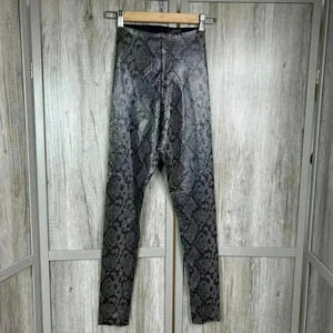 Commando Leggings Snake Skin Faux Leather High Waist Shaping Sz S